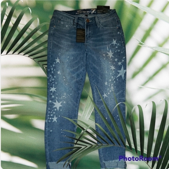 Seven7 Limited edition mid rise stretch skinny fashion novelty jean - Picture 1 of 10